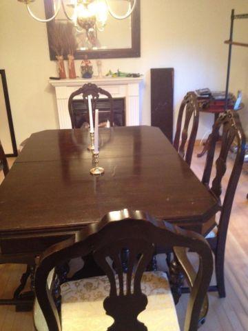 Circa 1920's Renaissance Dining Table and Chairs