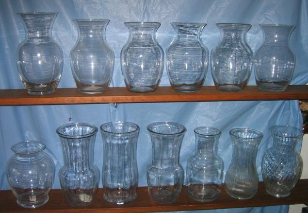 VASES: Clear glass, individually or all for $40