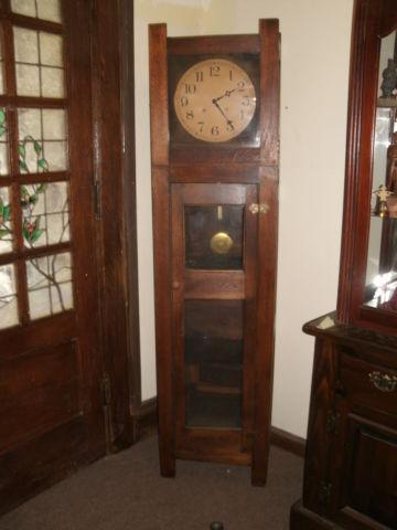 CLOCK, TALL CASE, OAK, c/a 1900's