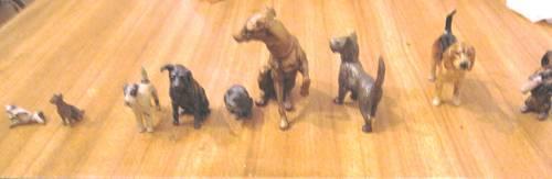 Collection of miniature dog?s 1 cat metal small few inches