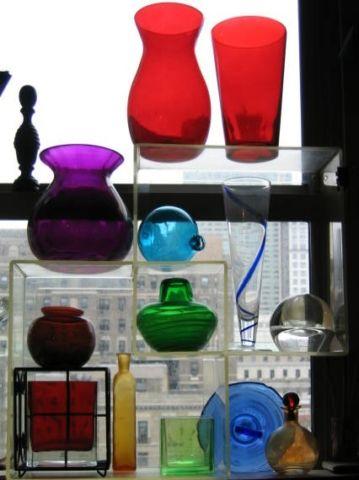 :VASES: color glass, individually or all with bonus pieces for $35
