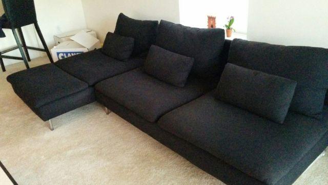 Comfortable Couch/Sofa in black * cushions included