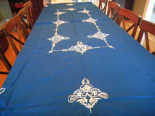 Cross-Stitch Bridge Tablecloth