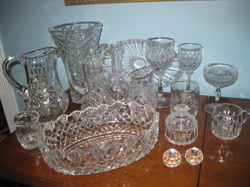Crystal serving, stemware & decorative pieces for sale MINT!