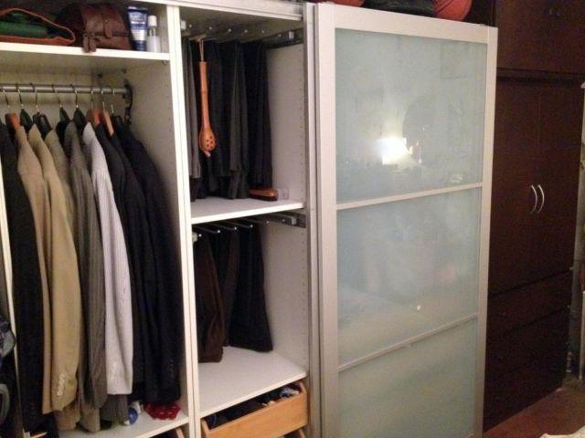 Custom built Pax Ikea Wardrobe with frosted glass sliding doors