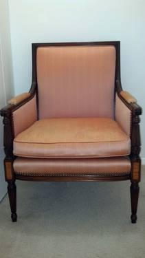 Custom Louis XVI chair - cherry with wood inlay