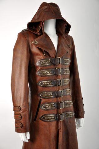 Custom Steampunk Leather Trench imported from London