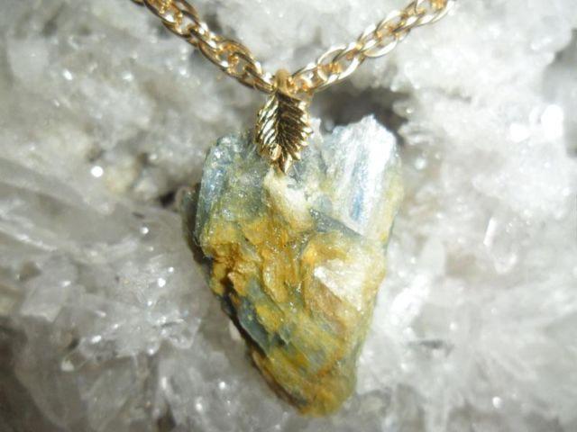 Dainty Deep Blue Kyanite Crystal Charm in Heart shape #9