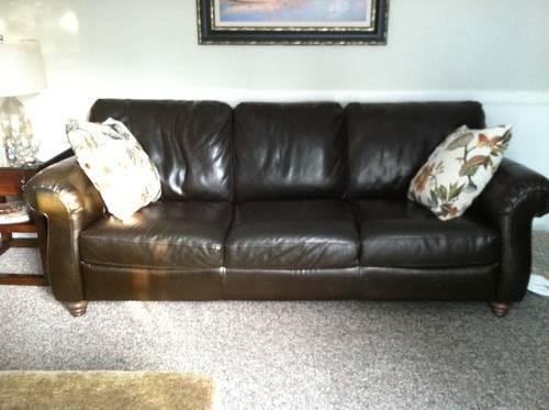 Dark Brown Microfiber Couch and Loveseat
