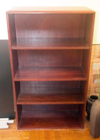 Dark wood 4-shelf bookcase - negotiable
