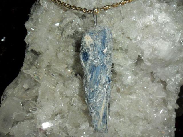Deep Blue Kyanite Crystal Charm