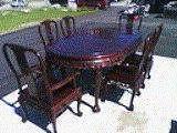 DINING ROOM TABLE SET OF 6 CHAIRS CHERRYWOOD FRUITWOOD BALL AND CLAW