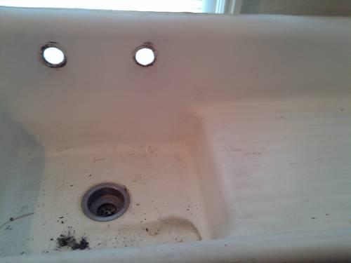 early porcelan coated cast iron sink