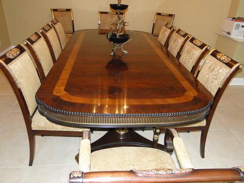 EJ Victor Regency Dining Room Table and 12 Chairs