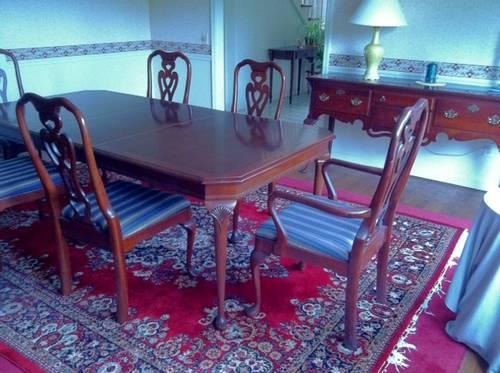 Elegant formal dining room set,sofa, cradle,solid redwood chest,