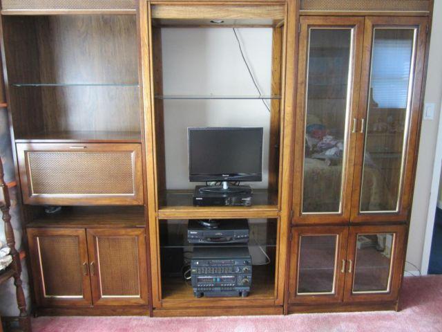 Entertainment center & 2 end tables - gently used. Local pick-up