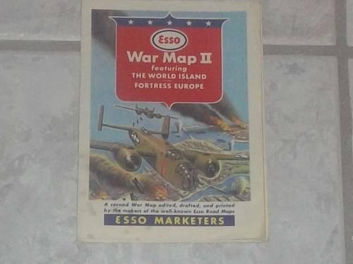 Esso war Map II Featuring The World Island&Fortress Europe WW II Era