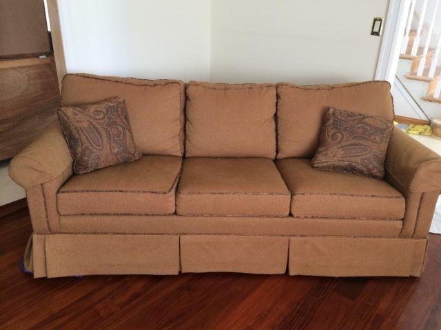 Ethan Allen Brown Leather Sofa