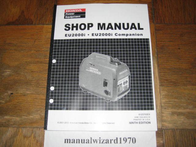 EU2000 EU 2000 Generator Service Shop Repair Manual Part# 61Z0700