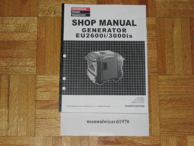EU3000is EU2600i Generator Service Shop Repair Manual Part # 61ZT700