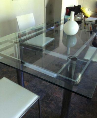 Fabulous glass and chrome dining table