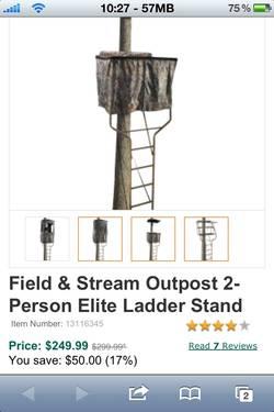 Field and stream 2 person tree stand new