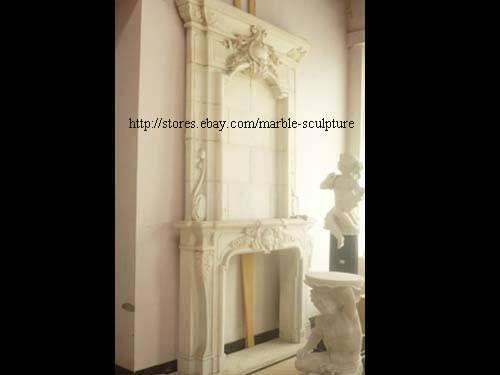 Fireplace mantel marble sculpture by hand carve