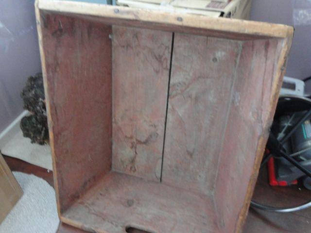 Fish box, used on fishing boats in Lake Erie. Wooden orginial paint