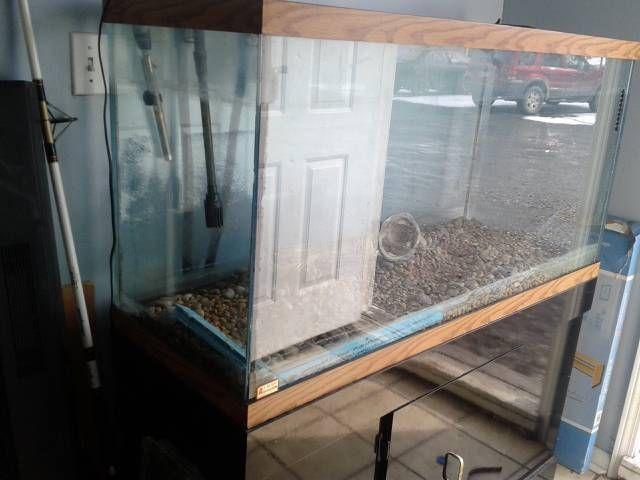 Fish tank 90 Gal. black cabinet stand and pump