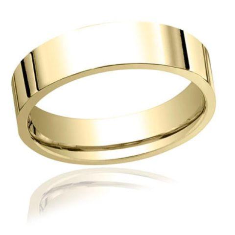 FLAT 4MM COMFORT-FIT PLAIN WEDDING BAND IN 14KT YELLOW GOLD