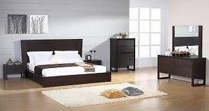 Full Size Atlas Wenge Modern 5pc Bedroom Set By Beverly Hills Furnitur