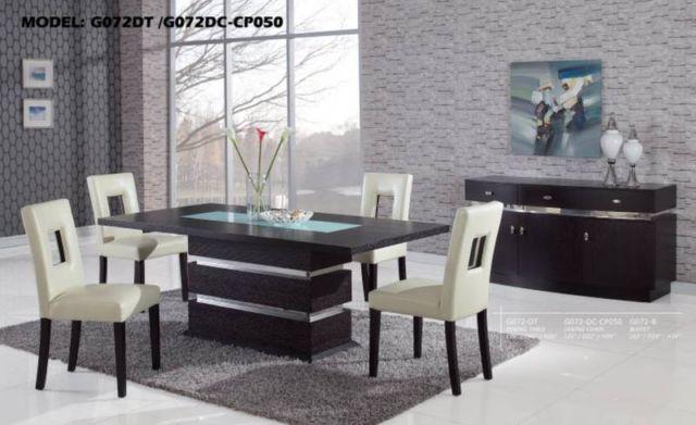 G072DT-G072DC Wenge 5pc Dinette Set with Brown Chairs