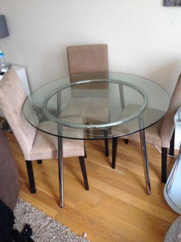 Glass Dining Table + 4 chairs