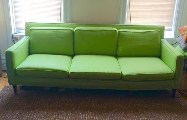 Green vintage mid-century sofa