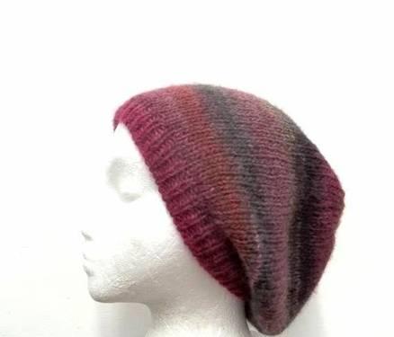 Hand Knitted beanie slouch Colorful Beret Hat