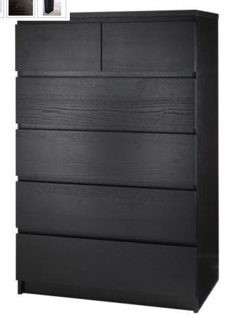 Ikea Nyvoll 6 drawer dresser, medium brown