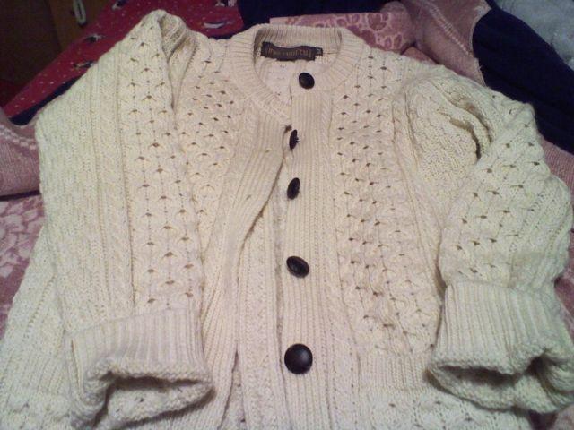 Inis Crafts 100% merino wool jacket/sweater made in ireland size m