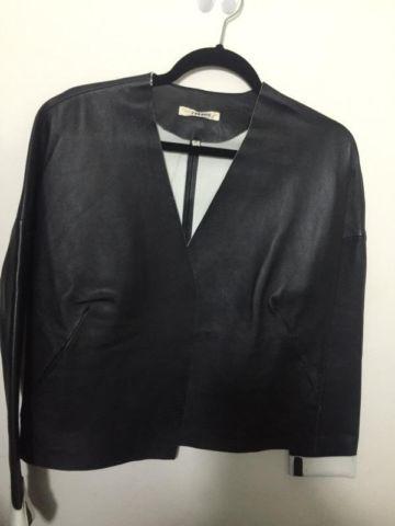 J Brand leather jacket black and white