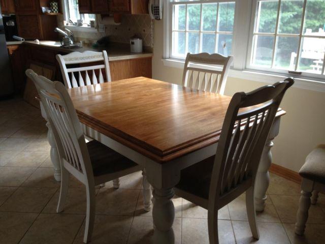 Kitchen table with leaf and six chairs
