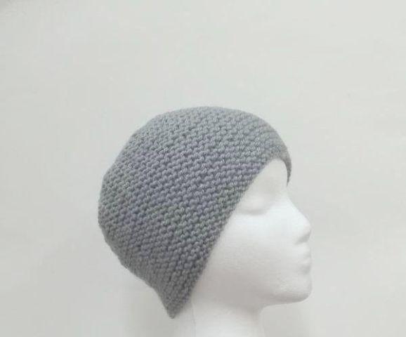 Knitted warm gray skullcap