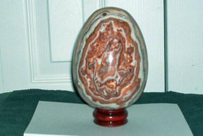 Large Crazy Lace Agate Polished Precious Stone Egg-Originally $175.00