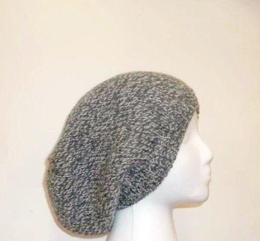 Large slouchy beanie, mens large beanie, Wool hand knitted