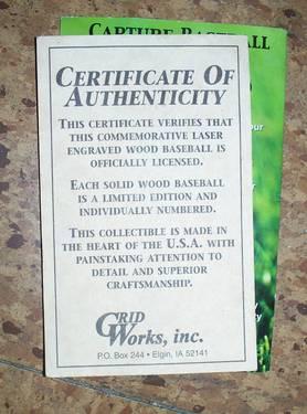 Laser carved Yankee baseball authentic collector?s item