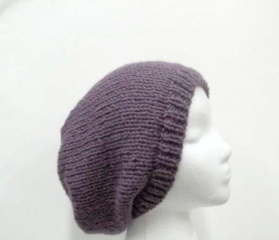 Lavender oversized beanie hat - large size