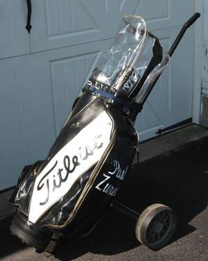 Leather Titleist Golf Bag and Caddy - NEWER PRICE