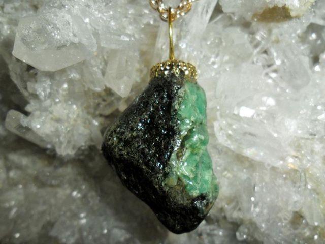 Light and Dark Green Emerald Crystal Cluster Charm #5