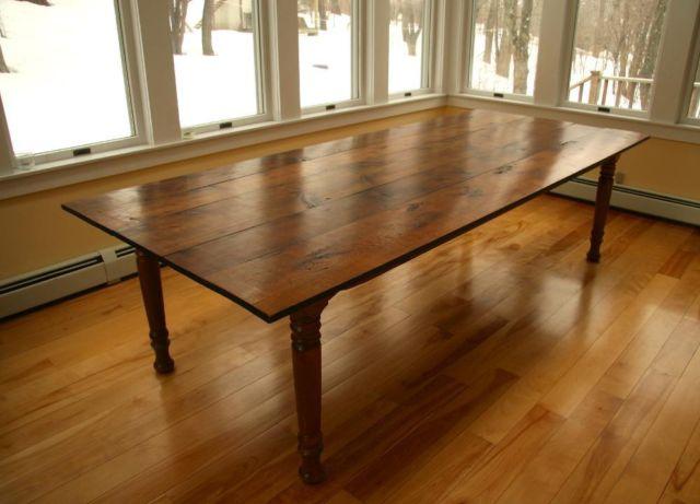 Locally handcrafted barn wood harvest dining table
