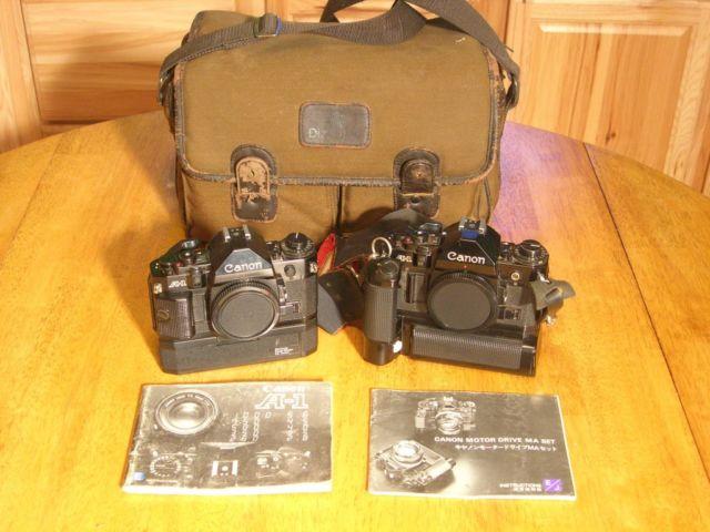 Lot of 2 Canon Cameras and Case
