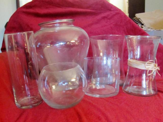 Lot of 6 Glass Vases