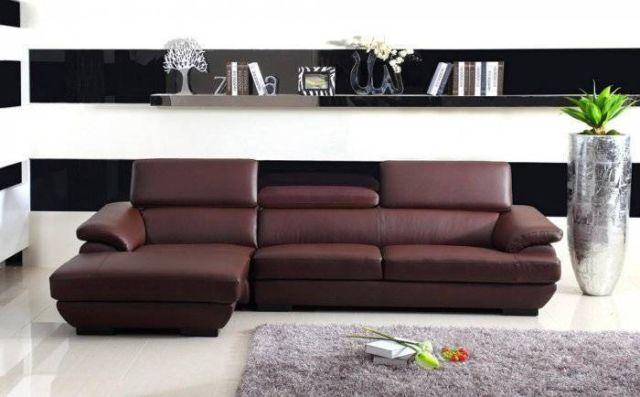 Lucas Brown Leather Sectional with Adjustable HeadrestsSectional !! FR